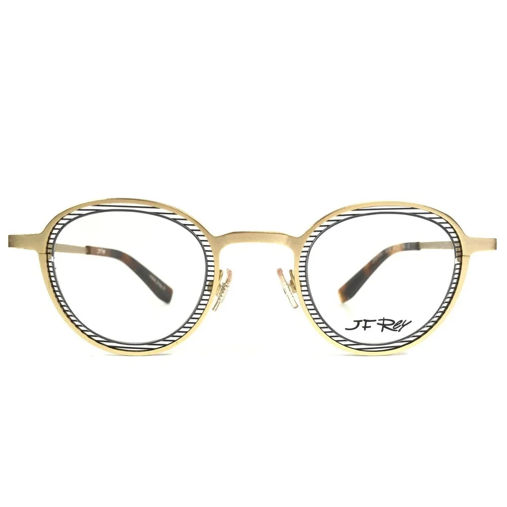 JF Rey Eyeglasses Frames JF2704 5505 Gold Gunmetal Matte Round 46-21-146